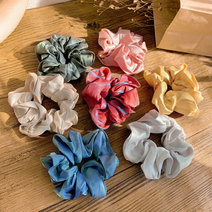 Dây buộc tóc Scrunchies Satin vân nhũ bóng sang mịn Song An Eco HD46 (Chọn mầu)