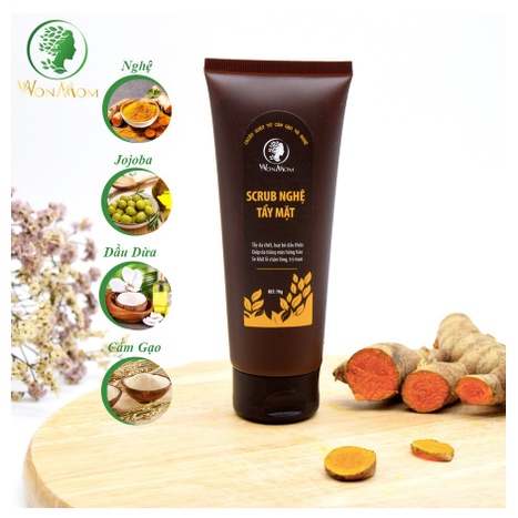 Scrub Nghệ - Scrub Cafe Tẩy Tế Bào Chết Da Mặt, Toàn Thân Giúp Sạch Da và Trắng Da Sâu Từ Bên Trong Wonmom