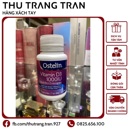 Viên uống Ostelin Vitamin D3 1000IU - hỗ trợ bổ sung vitamin D3 cho người lớn và trẻ em