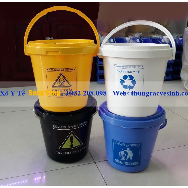 Combo 6 Xô nắp xoay y tế 5L chứa rác