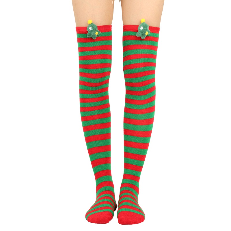 XIXI Tất Chân Cao Qua Gối Họa Tiết Sọc Thời Trang Dành Cho Nữ