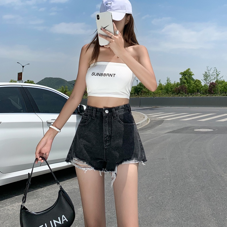 Quần Short Jean Rách Plus Size Cho Nữ