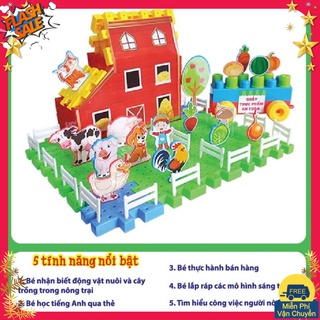BỘ ĐỒ CHƠI XẾP HÌNH KHÁM PHÁ NÔNG TRẠI 92 CHI TIẾT CHO BÉ - ĐỒ CHƠI GIÁO DỤC