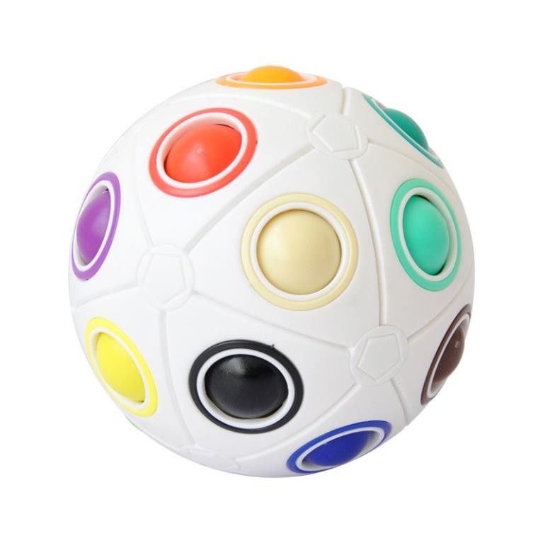 Đồ chơi thông minh khối rubik hình quả bóng màu sắc cầu vồng dành cho bé trai và bé gái