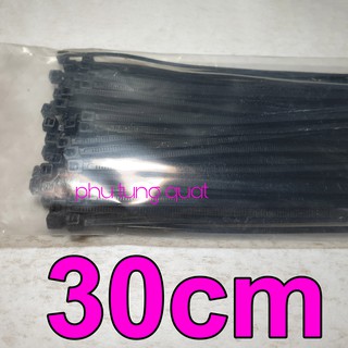 Dây rút đen 3 tấc - phụ tùng quạt - lạt nhựa đen 30cm