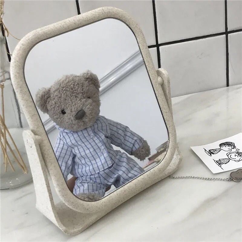 Gương để bàn 2 mặt xoay 360 viền trong