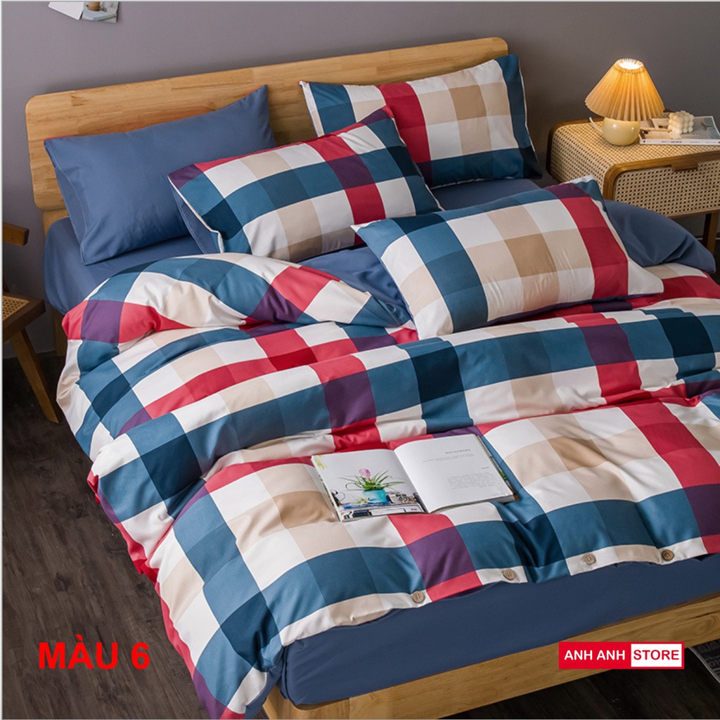 Bộ Vỏ Chăn Ga Gối CARO - Cotton dày dặn, màu sắc tươi sáng | BigBuy360 - bigbuy360.vn