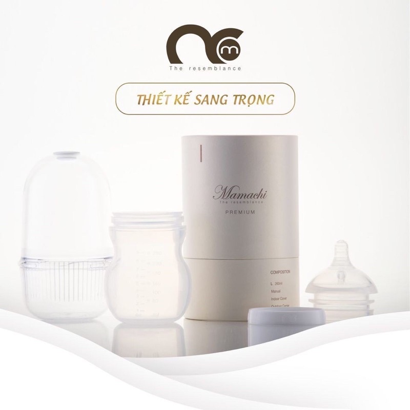 BÌNH SỮA MAMACHI PREMIUM 100% SILICON Y TẾ 160ML/260ML