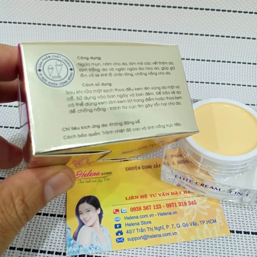 Kem Con Bướm Nguyễn Quách Elite Cream 3 In 1, Kem Nguyễn Quách Mụn, Nám, Trắng Da 12g - Mỹ Phẩm Chính Hãng Sỉ Và Lẻ