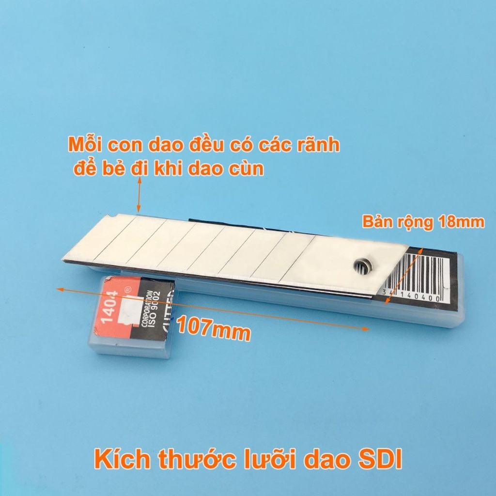 Lưỡi dao rọc giấy SDI 1404 18mm Đồ cắt giấy SDI 1404 Lưỡi dao trổ giấy