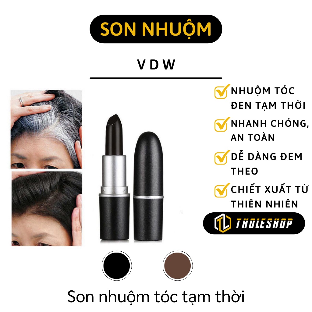 Son Nhuộm Tóc - Son Che Phủ Tóc Bạc Thành Đen, Nâu Tạm Thời Saion Tiện Dụng 8496