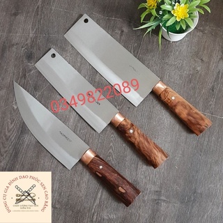 Bộ dao bếp chặt lọc thái rèn thủ công siêu sắc không han rỉ dao phúc sen