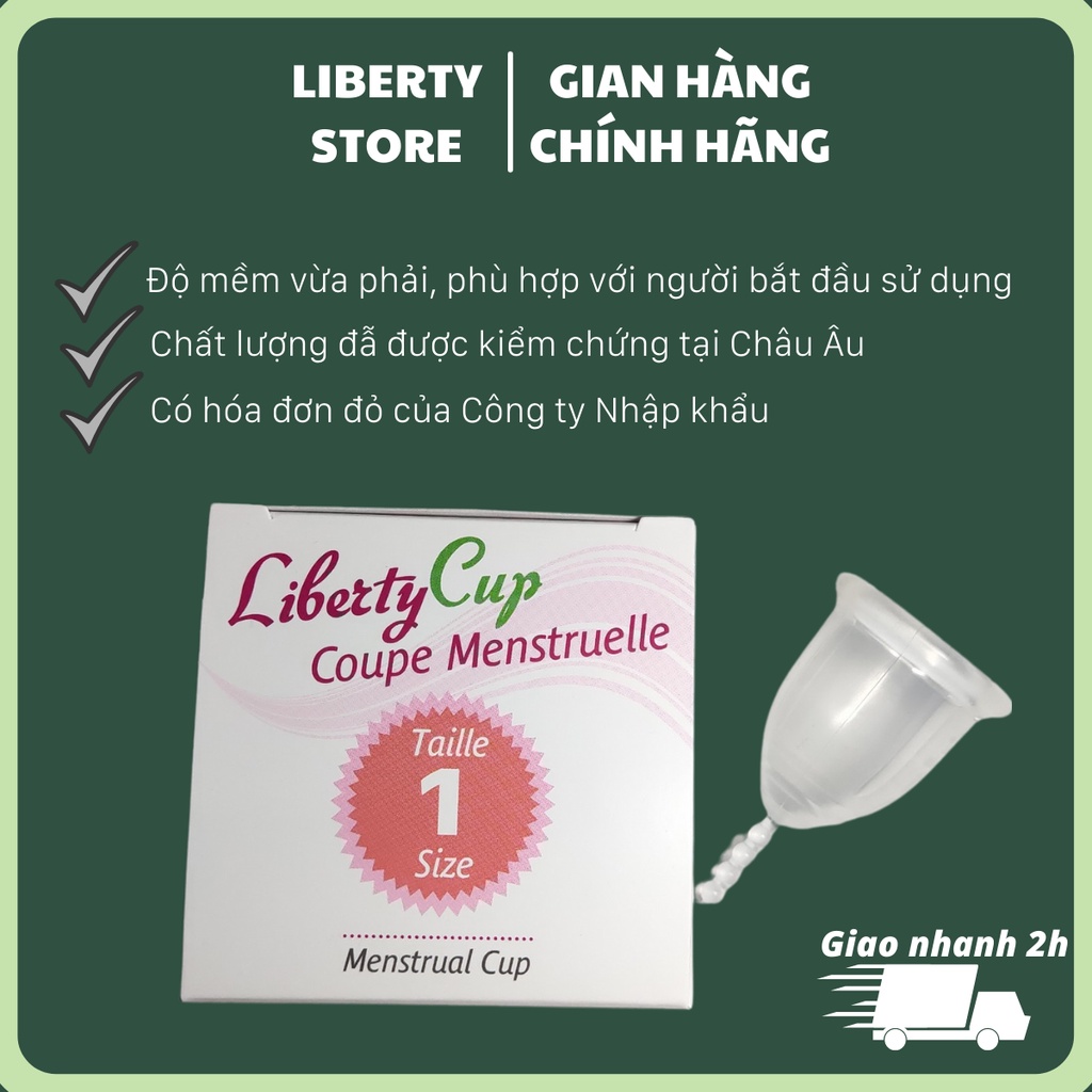 Cốc nguyệt san Liberty Cup size 1, hàng chính hãng nhập khẩu, độ mềm lý tưởng, tiêu chuẩn Châu Âu
