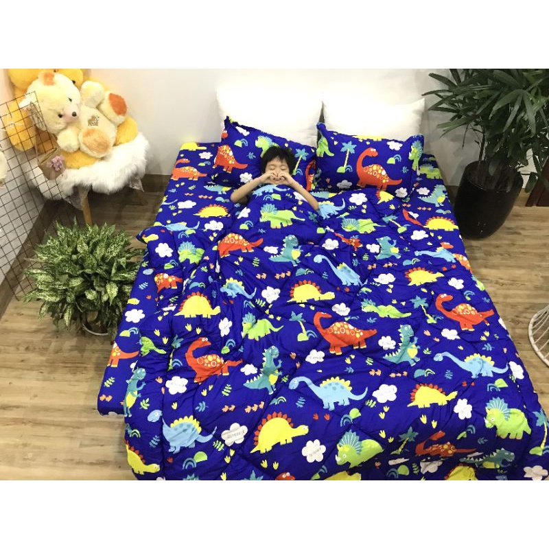 [Sẵn 70 màu] Bộ chăn phao ga gối cotton poly 5 món y ảnh sẵn hàng đủ size | BigBuy360 - bigbuy360.vn