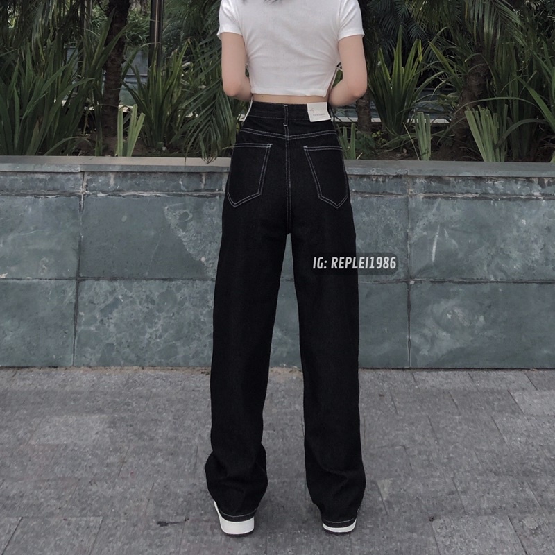 [ẢNH THẬT ĐỘC QUYỀN REPLEI1986] Quần jeans suông đen 230 | BigBuy360 - bigbuy360.vn