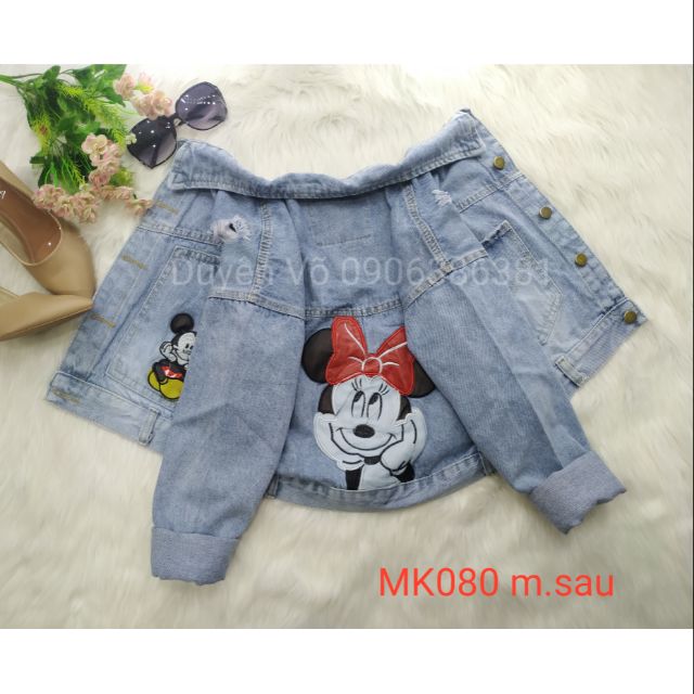 Áo khoác jean mickey