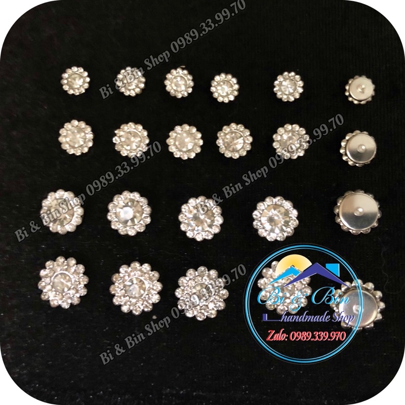 100 Viên Đá Đế Tròn Viền Xoàn Đính Kết Trang Phục Thời Trang