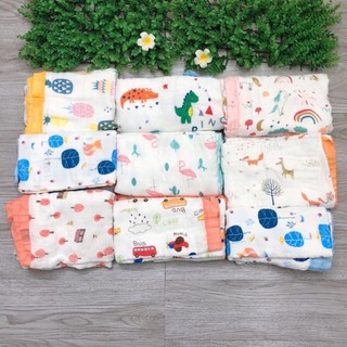 Chăn đắp - Khăn tắm Sợi Tre Aden 4 Lớp Bo Viền Vải siêu mềm