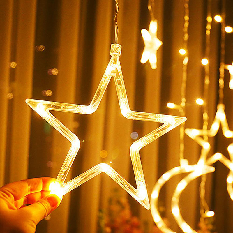 Dây Đèn Led Trang Trí rèm cửa sổ Có Điều Khiển Từ Xa