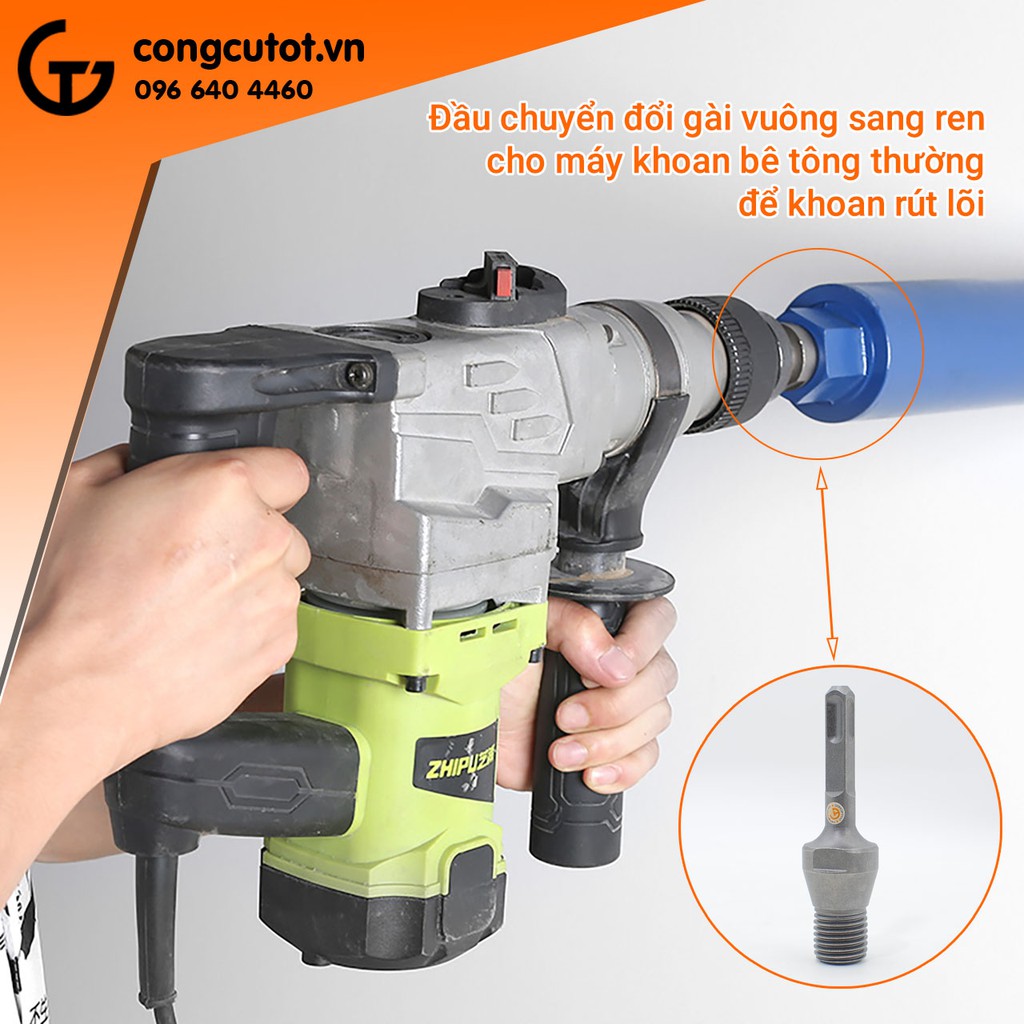 Đầu chuyển gài vuông sang ren M22 đúc liền khối cho máy khoan GT788