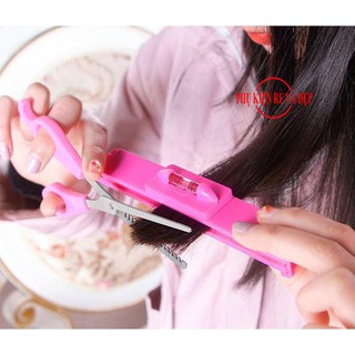 Bộ combo kéo  tỉa tóc (Quoay xanh) + Lược tỉa tóc + Kẹp đo cắt tóc