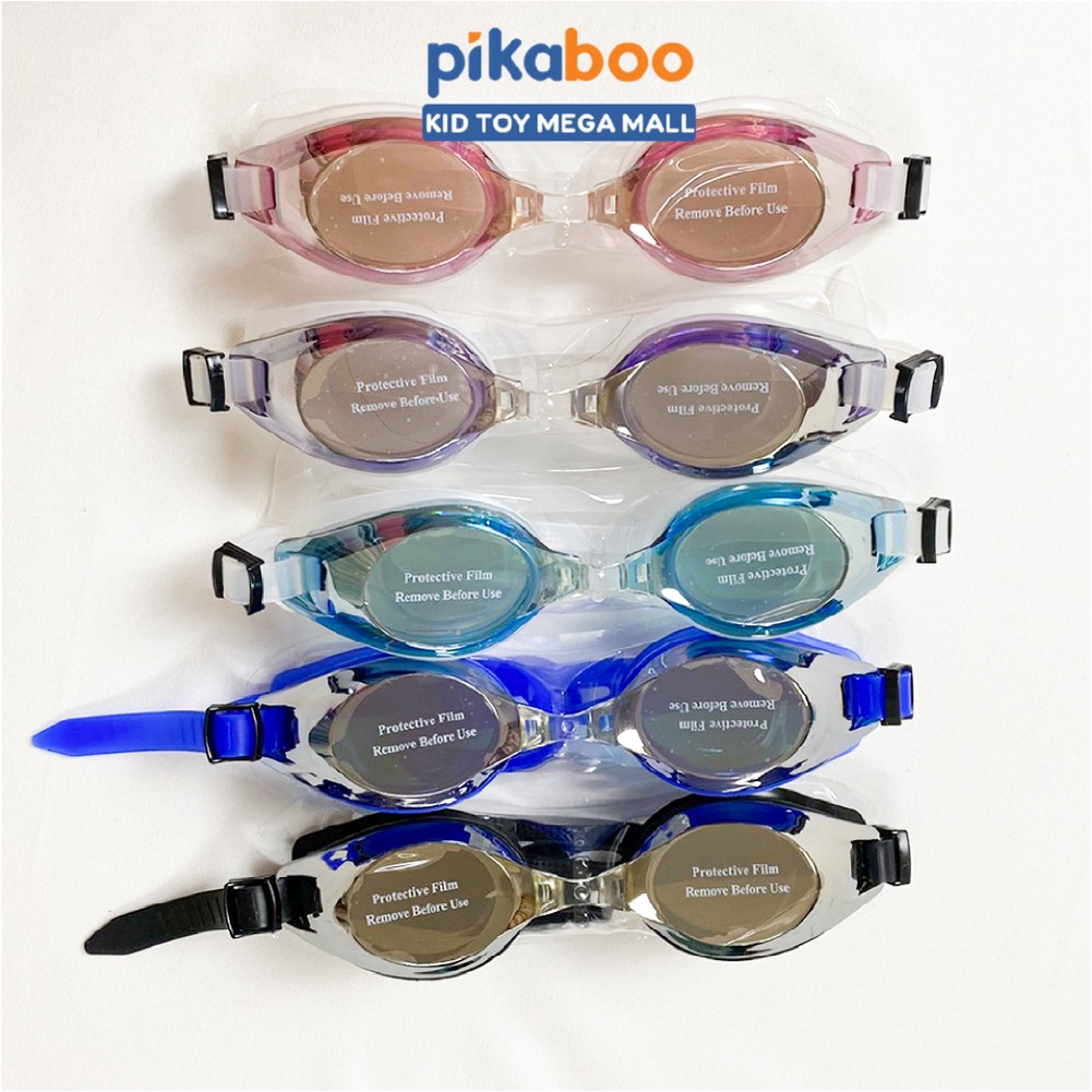 Kính bơi Pikaboo chất liệu silicone và PC mắt kính tráng gương cao cấp chống tia cực tím