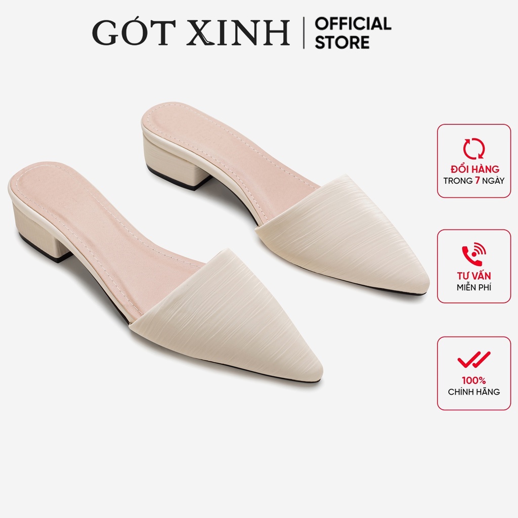 Giay sục nữ GÓT XINH D17 da vân đế cao 2cm