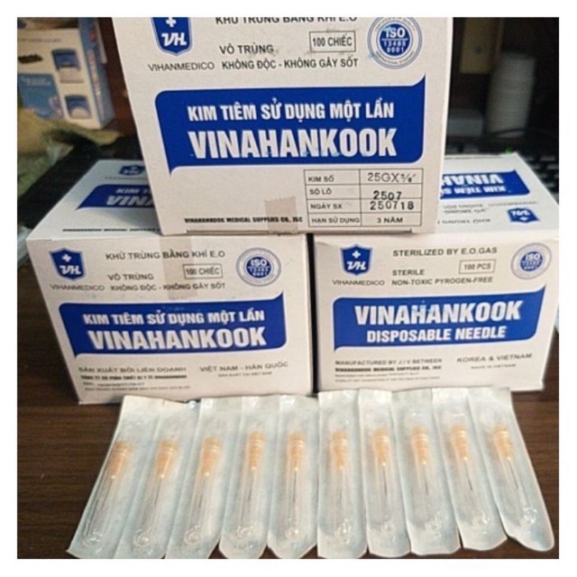 ĐẦU KIM TIÊM/KIM LẤY THUỐC VINAHANKOOK HỘP 100 CÁI TỪ SỐ 18 ĐẾN SỐ 26