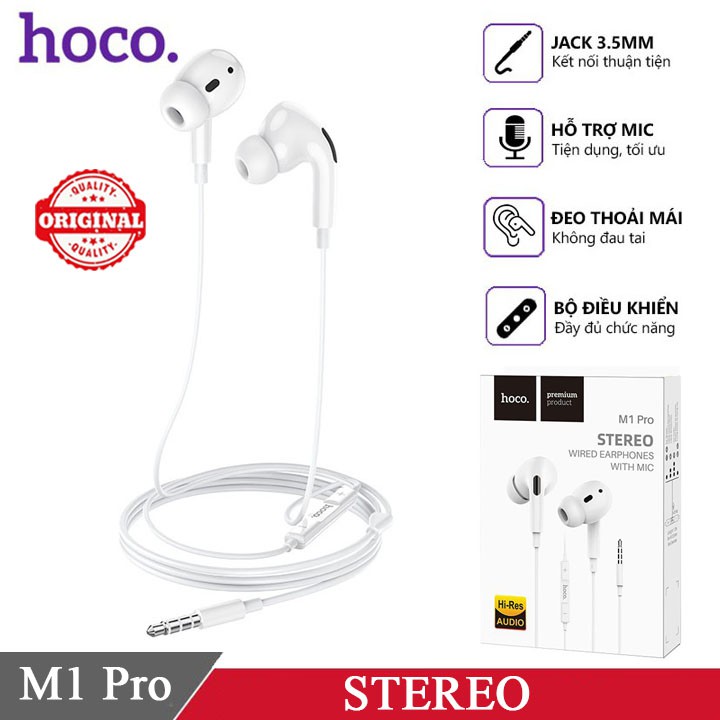 Tai Nghe Dây Hoco M1 Pro jack cắm 3.5mm - Âm thanh sống động - Hàng chính hãng