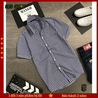 Áo sơ mi nam 💖FREESHIP💖 áo sơ mi phối hoạ tiết caro chất liệu kate cực đẹp _SIRI SHOP