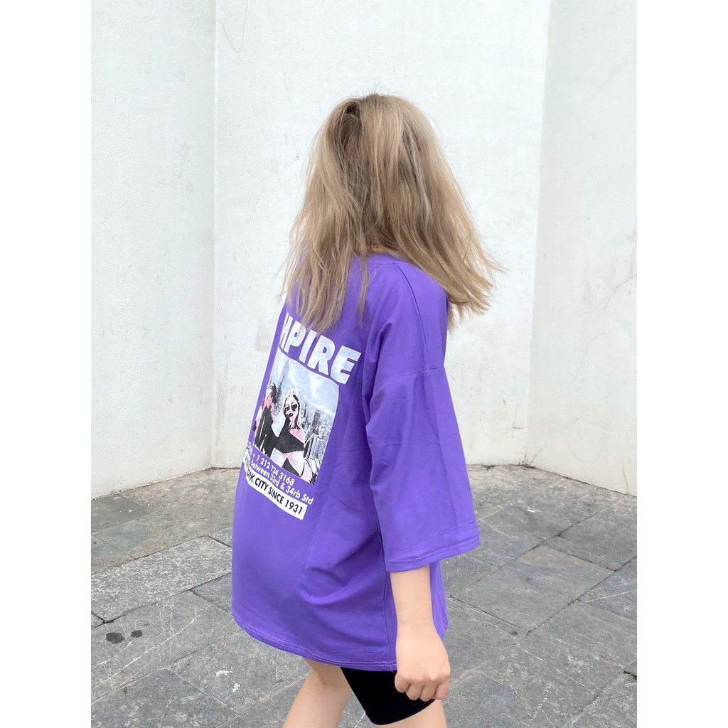 Áo Thun, áo phông Tím Empire Unisex ,Phông tay lỡ form rộng dáng suông oversize in hình cá tính Ulzzang HOT 🌸