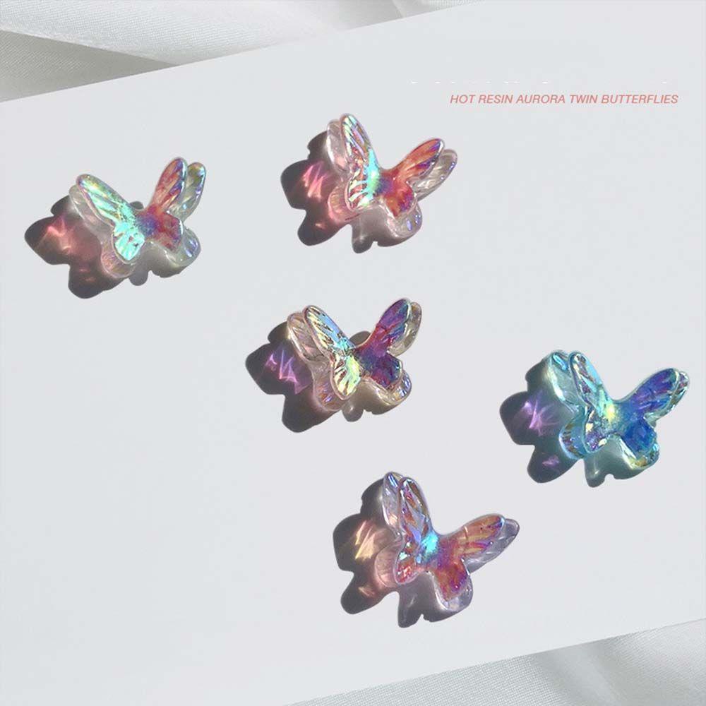 [Hàng mới về] Phụ kiện trang trí móng tay hình bươm bướm 3D lấp lánh độc đáo