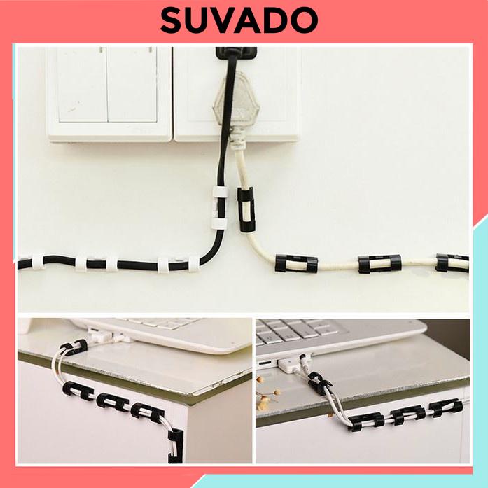 20 Nẹp Cố Định Dây Điện keo 3m mới LXQ20 Kẹp Giữ Cáp Sạc Nẹp Dây Điện Chống Rối Dán Tường Siêu dính SUVADO