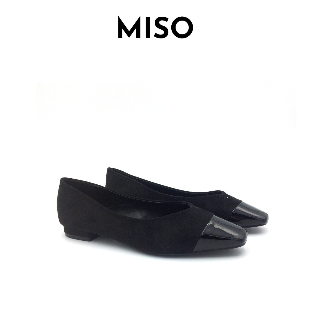 Giày búp bê nữ basic mũi vuông phối màu cao 2cm Miso M1019 | BigBuy360 - bigbuy360.vn