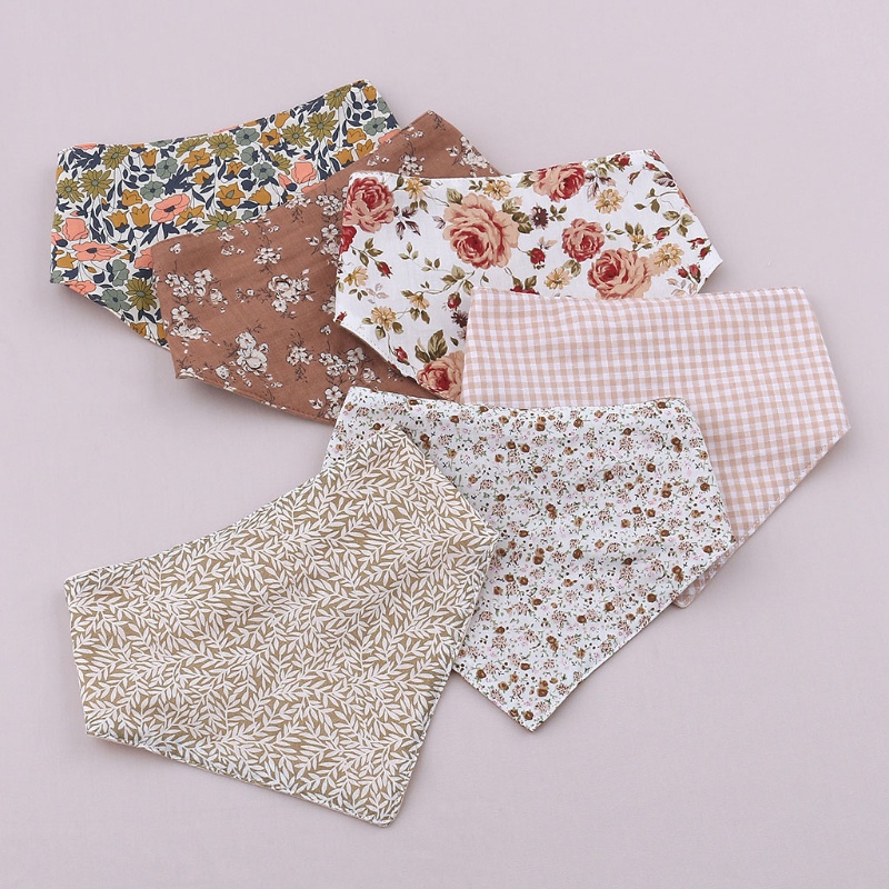 Haha Yếm Tam Giác Hai Mặt Thấm Hút Nước Dãi Nút Bấm Muslin G