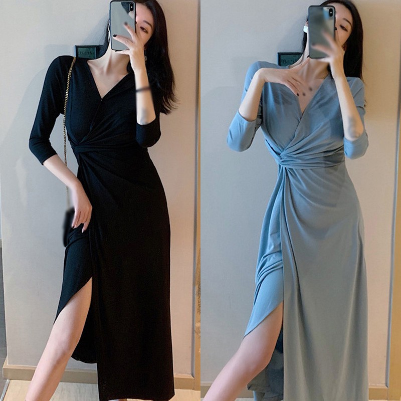 Đầm ôm Dáng Dài Xẻ Tà Thời Trang Quyến Rũ