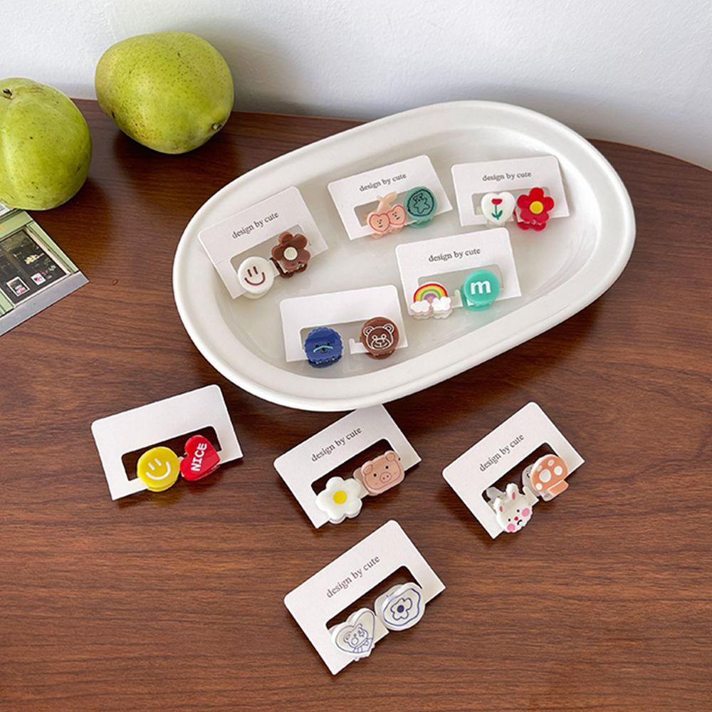 NICKOLAS Kẹp Tóc Móng Vuốt Hình Gấu / Cherry / Mặt Cười Kiểu Hàn Quốc Ngọt Ngào