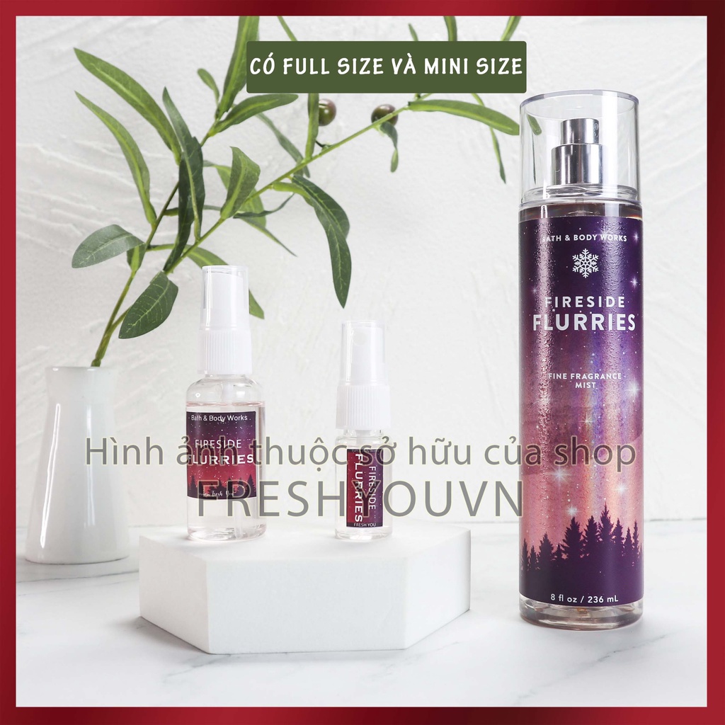Fireside Flurries - Xịt thơm toàn thân body mist khác Bath & Body Works - Ngọt - BST Alpine