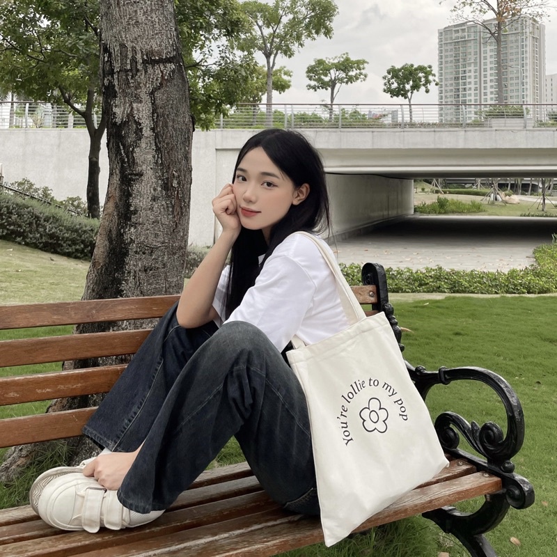 Túi tote vải canvas in hình LOLLIE STUDIO ACC295