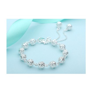 [SALE] Lắc tay nữ đồng trắng mạ 925 bạc dầy sang trọng
