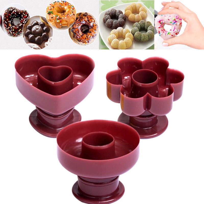Khuôn Làm Bánh donut 3 Hình Dạng Bằng Thép Không Gỉ