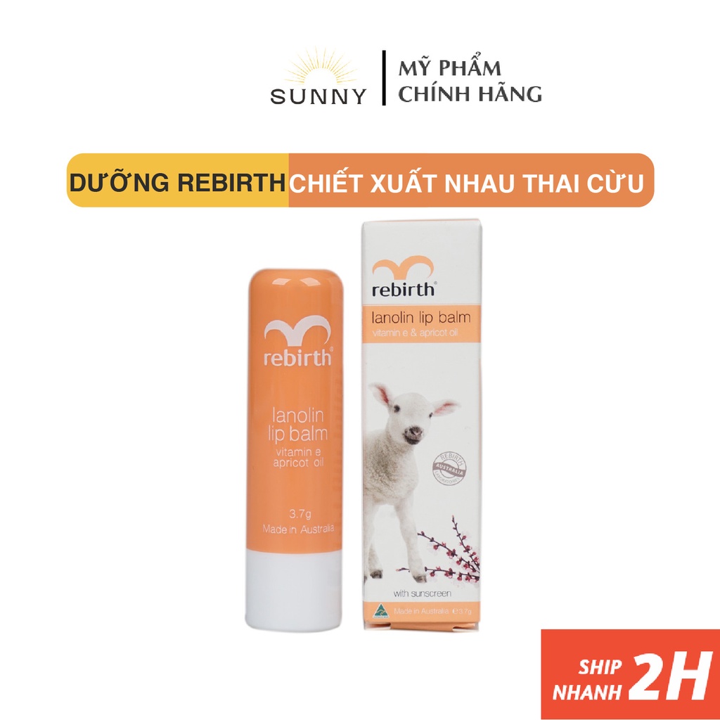 Son dưỡng môi Rebirth Cừu Úc cấp ẩm, giúp đôi môi mềm mại, căng mọng