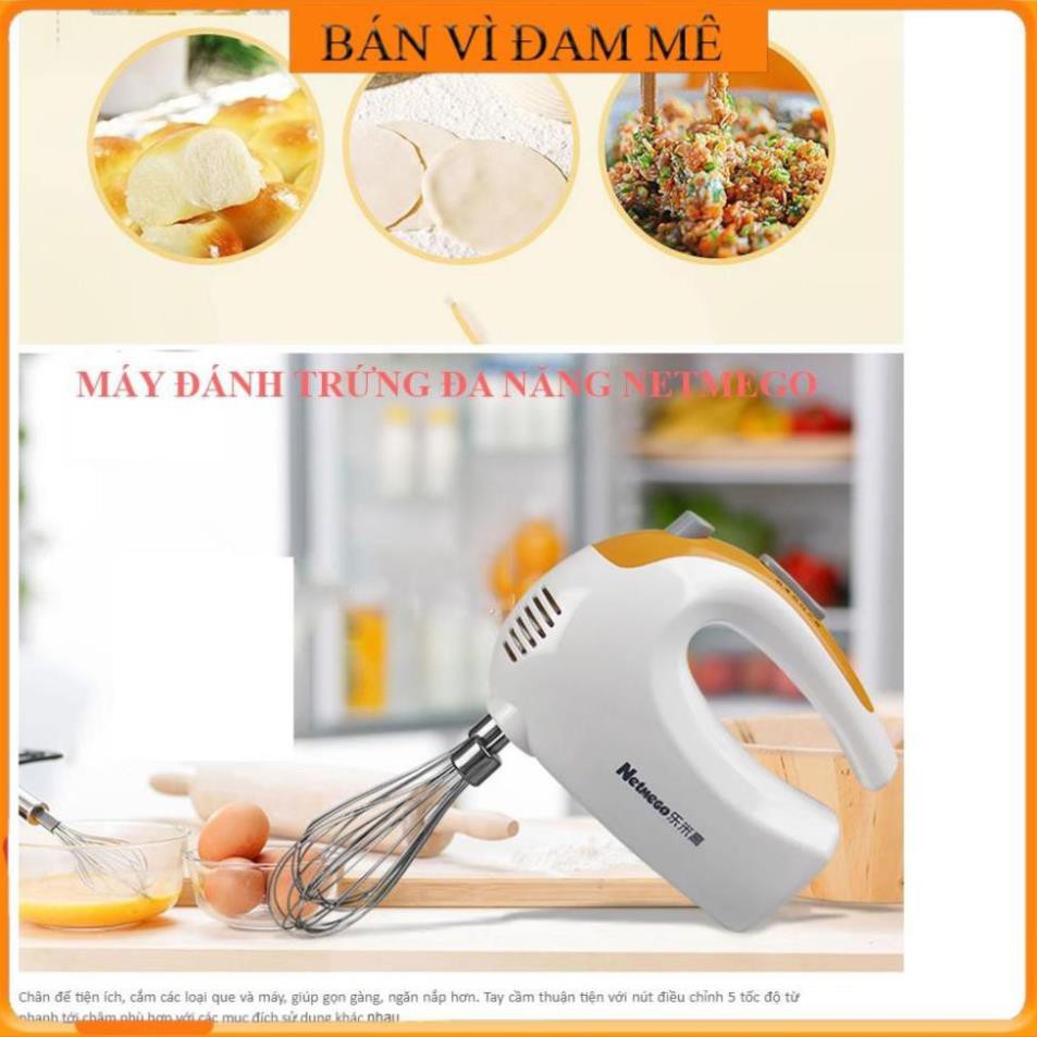 ✔️ [Bảo Hành 1 Đổi 1] Máy Đánh Trứng Cầm Tay 5 Trong 1 Netmego N38D 300W Nhỏ Gọn, Điều Chỉnh Nhiều Tốc Độ