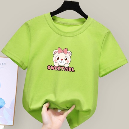 áo thun bé gái Áo Thun Tay Ngắn Thiết Kế Đơn Giản Thời Trang Cho Bé Gái 12 Tuổi