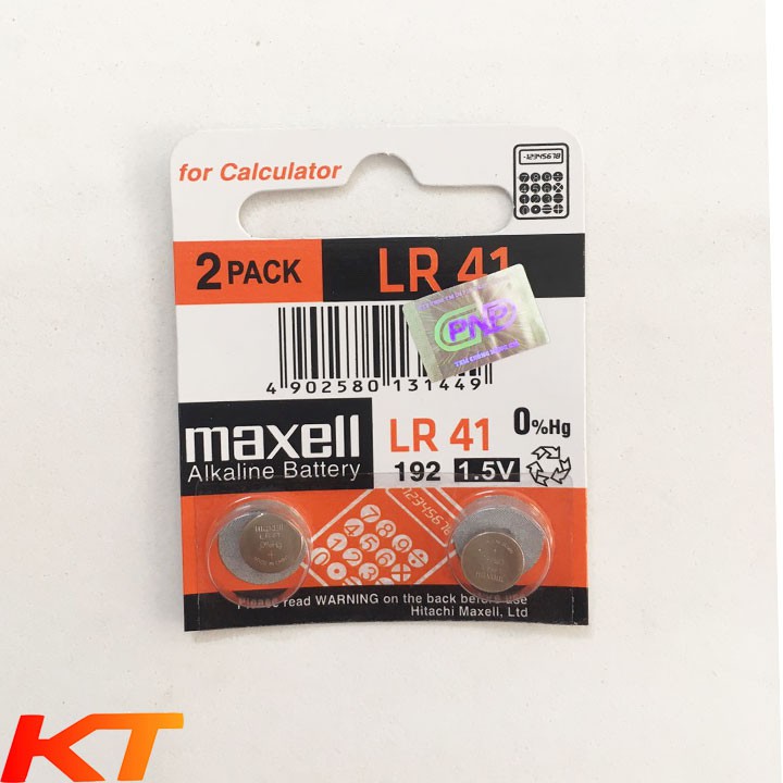 Pin LR41/192/AG3 Maxell Alkaline 1.5V - Vỉ 10 viên