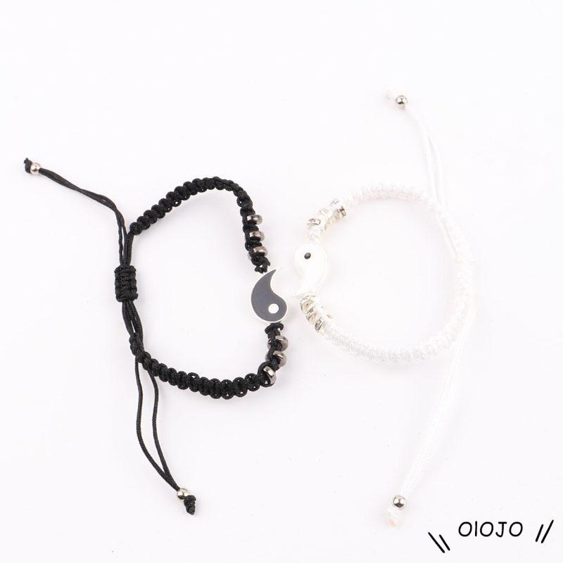 Vòng tay bằng hợp kim thiết kế mặt dây kết hợp âm dương thời trang cho cặp đôi