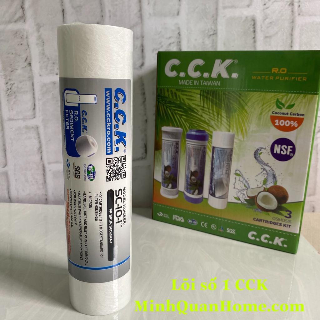Bộ 3 lõi lọc CCK 123 ĐÀI LOAN ❤️CHÍNH HÃNG C.C.K❤️Bộ tiền lọc máy RO và máy ion kiềm |MINHQUANHOME|