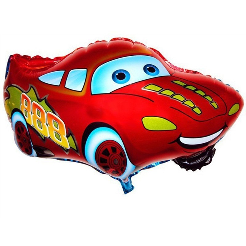 Bong bóng lá nhôm hình xe hơi hoạt hình màu đỏ trang trí tiệc cỡ 45x65cm
