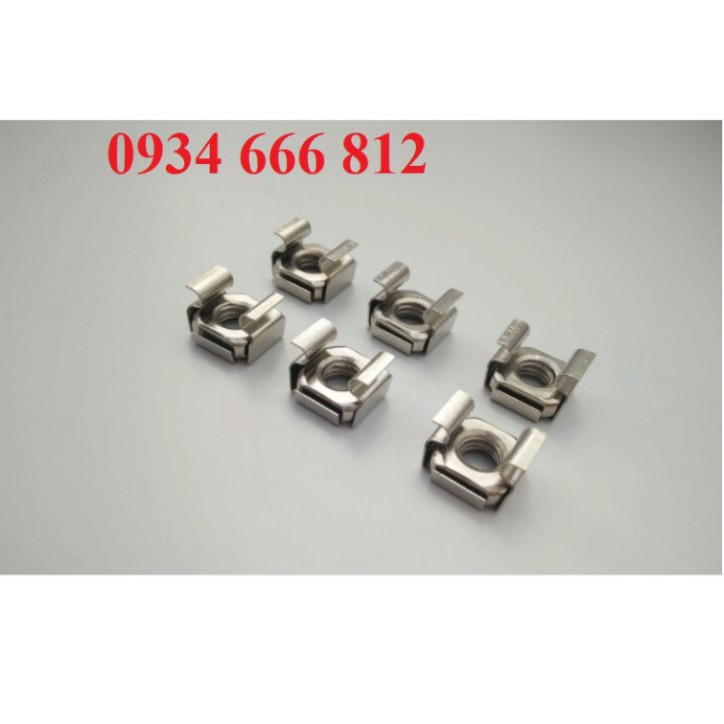 Combo 50c Đai ốc cài M8 mạ niken trắng sáng như inox