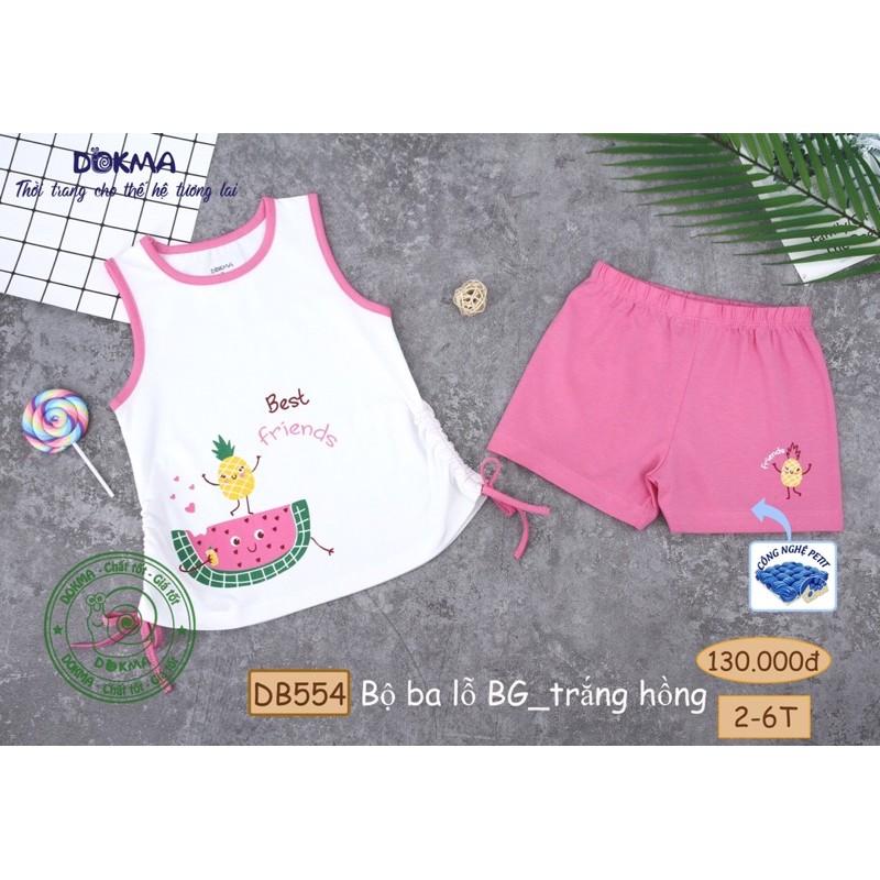 Bộ ba lỗ bé gái Dokma DB554 (Sz 2-6y)